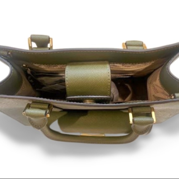 Michael Kors Bridgette Medium Olive Green Leather Tote and Wallet - Picture 5 of 10